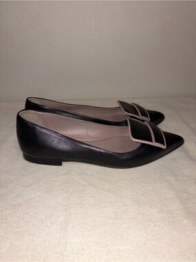 RAMONA Italy Leather Elegant Black Flats Pointed Toe Classy Women’s 37/US 6.5‎